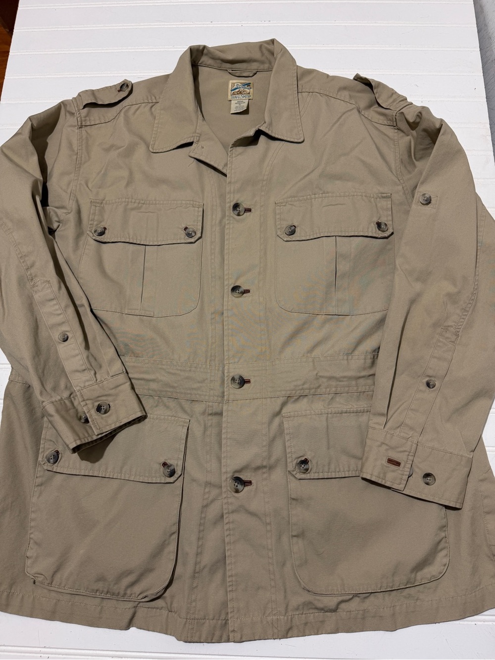 TravelSmith Khaki Safari Utility Field Jacket Men’s Regular XL 100% Cotton